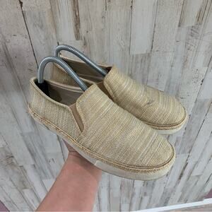Jack Rogers "Tucker" Gold & Tan Espadrille White Slip On Sneaker